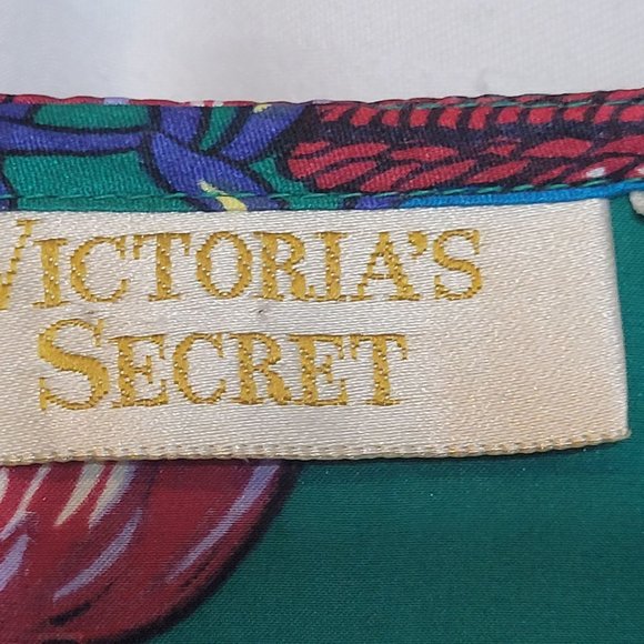 Vintage 90s Victoria's Secret Gold Label Silk Pajama Top Size M L Missing Button - Picture 5 of 11